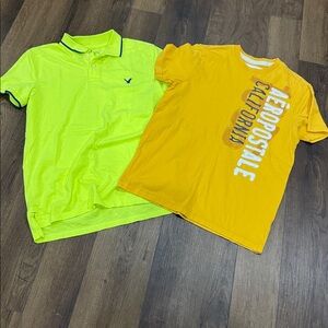 Yellow Aeropostale T-Shirt and American Eagle Polo Shirt